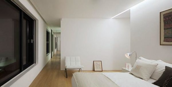 base minimalista para o quarto, pintura e objetos em branco